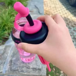 Large-capacity, high-appearance plastic cup with a tea strainer and a straw, convenient for girls and perfect for flower tea. - Image 4
