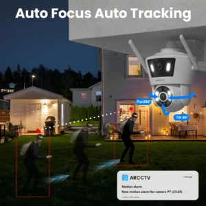 ARCCTV 4MP WiFi Security Camera Color Night Vision Auto Human Tracking Outdoor Surveillance Camera 24/7 Recording Two Way Audio - Image 3