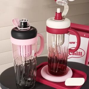 950ml Large Capacity Water Bottle with Handle Straw Plastic Cup Portable Outdoor Sport Fitness Water Cups Heat-resistant Tea Cup - Image 2