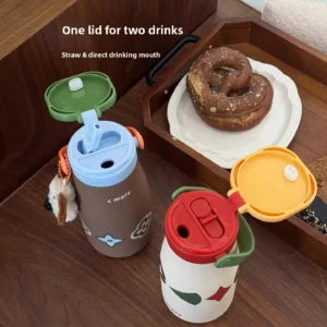 Large Capacity Stainless Steel Straw Cup Ceramic Inner Pot Insulated Cup Coffee Cup Portable Sports New Kettle for Outdoor Use - Image 3