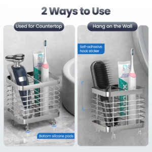 Toothbrush Holders for Bathroom Stainless Steel Electric Toothbrush Holder Wall Mounted Shower Toothbrush Toothpaste Holder - Image 6