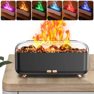 1 Set Flame Air Diffuser Ultra-silently Humidifier 7 Colors Aromatherapy Diffuser 300ml Air Humidifier for Home Office Gift - Image 3