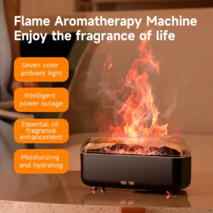 1 Set Flame Air Diffuser Ultra-silently Humidifier 7 Colors Aromatherapy Diffuser 300ml Air Humidifier for Home Office Gift - Image 4