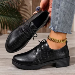 Oxfords Women's Shoes Handmade Womens Flat Shoes Pu Leather Bullock Lace Up Female Oxfords Shoes Fashion Daily Casual Shoes - Image 5