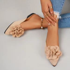 Leisure Black Cloesd Toe Slippers Women 2025 Summer Flat Heels Shoes Women Big Flower Slip on Daily Shoes Women - Image 6