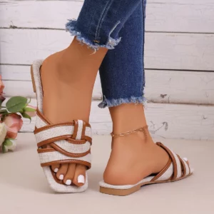 New Summer Fashion Slippers Women Sexy Flat Sandals Casual Ladies Sand Beach Slippers Elegant Fish Mouth Slippers Plus Size 43 - Image 6