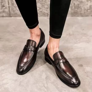 size 38-48 designer dress shoes for men wedding loafers black brown formal shoes for men new arrival scarpe uomo eleganti - Image 3