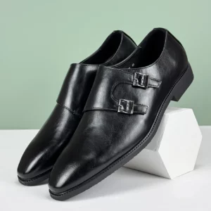 2025 Fashion Men's British Derby Shoes Breathable Adjustable Buckle Business Casual Leather Shoes for Commuting & Wedding - Image 6
