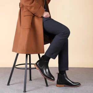 Desai Winter New Dress Chelsea Boots Genuine leather Fleece lined formal shoes Business work shoes Patent leather shoes Gifts - Image 4