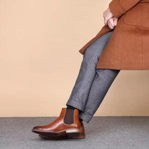 Desai Winter New Dress Chelsea Boots Genuine leather Fleece lined formal shoes Business work shoes Patent leather shoes Gifts - Image 5