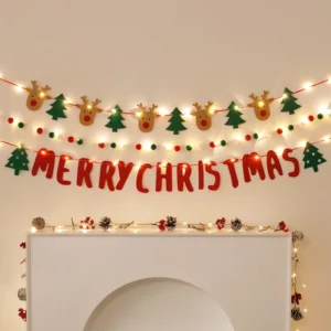 LED String Light DIY Handmade Decorated Merry Christmas Holiday Hanging Home Room Background Pull Flag Banner Christmas Pendant - Image 6