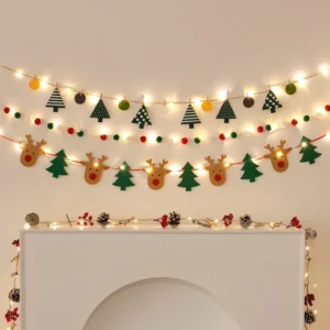LED String Light DIY Handmade Decorated Merry Christmas Holiday Hanging Home Room Background Pull Flag Banner Christmas Pendant - Image 5
