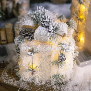 Three-Piece Gift Box Set, New Luminous Christmas Gift Box, Iron Art Gift Frame, Stackable Ornaments, Christmas Decorations - Image 7