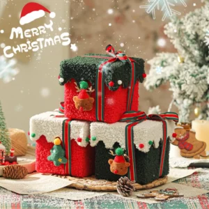 1 Pcs Velvet Christmas Gift Box for Christmas Eve New Year Spring Festival Birthday Carnival Apple Candy Gift Packaging Gift Box - Image 4