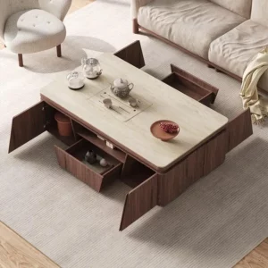 Modern Home Coffee Tables Storage Shelf Table Basse Table Sturdy Frame Easy Suitable Mesa De Centro Sala Living Room Furniture - Image 5
