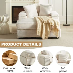 For Modern Oversized White Indoor Living Room Sectional Couch Set Recliner Mechanism Chaise Lounge Designer Sofa Chair - Image 3