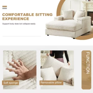For Modern Oversized White Indoor Living Room Sectional Couch Set Recliner Mechanism Chaise Lounge Designer Sofa Chair - Image 4