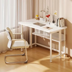 Adjustable Height Folding Desk Computer Table Household Bedroom Bedside Writing Workbench Portable Mobile Office Desk - Image 1