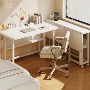 Adjustable Height Folding Desk Computer Table Household Bedroom Bedside Writing Workbench Portable Mobile Office Desk - Image 2