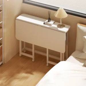 Adjustable Height Folding Desk Computer Table Household Bedroom Bedside Writing Workbench Portable Mobile Office Desk - Image 4