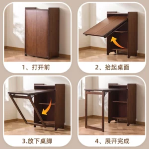 Home Bamboo Folding Desk Small Apartment Bedroom Computer Desk Student Children Study Desk Study Office Furniture - Image 3