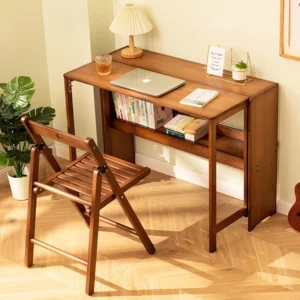 Home Bamboo Folding Desk Small Apartment Bedroom Computer Desk Student Children Study Desk Study Office Furniture - Image 4