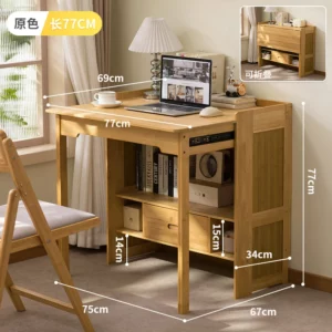 Home Bamboo Folding Desk Small Apartment Bedroom Computer Desk Student Children Study Desk Study Office Furniture - Image 6