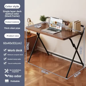 Foldable Computer Desk, Student Home Study Desk, Simple Office Desk, Solid Wood Lifting Bedside Small Table - Image 6