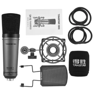 TAKSTAR SM-10 Unidirectional Professional Recording Microphone Home Studio Voice Recording Equipment Condenser XLR Microphone - Image 4