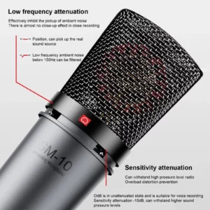 TAKSTAR SM-10 Unidirectional Professional Recording Microphone Home Studio Voice Recording Equipment Condenser XLR Microphone - Image 6