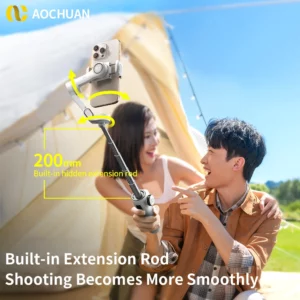 AOCHUAN 3-Axis Handheld Gimbal Phone Stabilizer with Extension Rod 8.0 Anti Shake Face Tracking for Phone Outdoor Shooting Vlog - Image 3