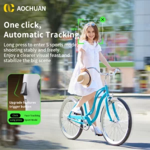 AOCHUAN 3-Axis Handheld Gimbal Phone Stabilizer with Extension Rod 8.0 Anti Shake Face Tracking for Phone Outdoor Shooting Vlog - Image 5