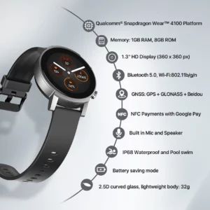 Ticwatch E3 Wear OS Smartwatch for Men and Women Snapdragon 4100 8GB ROM IP68 Waterproof Google Pay iOS and Android Compatible - Image 2