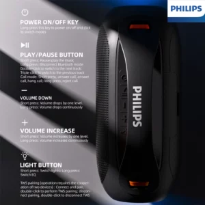 Philips TAS3200 Bluetooth Speaker Outdoor Ultra Large Volume Audio 3600mAh Wireless Portable Subwoofer For Music Cycling Camping - Image 6