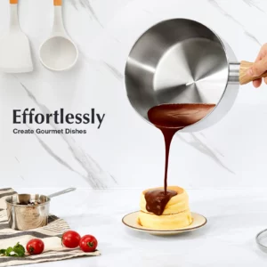 KOCH SYSTEME CS Stainless Steel Stew Pot Set 1QT2QT3QT Stew Pot Set with Heat-resistant Bakelite Handle Universal for All Stoves - Image 4