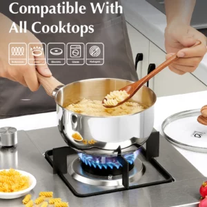 KOCH SYSTEME CS Stainless Steel Stew Pot Set 1QT2QT3QT Stew Pot Set with Heat-resistant Bakelite Handle Universal for All Stoves - Image 7