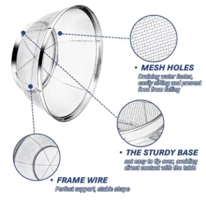 tastyWay Stainless Steel 3-Piece Drain Basket Set, Rice Bowl Drain Basket, Fruit and Vegetable Washing Drain Basket, Kitchen Sup - Image 4