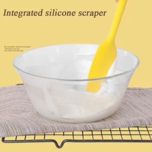 2 Pieces Yellow/Brown Scraper Silicone Spatula Set Gadget Tools Mixing Tool Utensils All for Kitchen and Home Baking Cake Cream - Image 3