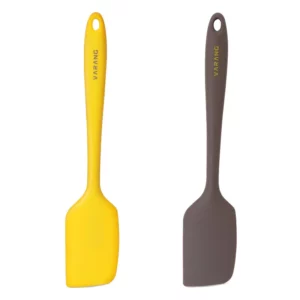 2 Pieces Yellow/Brown Scraper Silicone Spatula Set Gadget Tools Mixing Tool Utensils All for Kitchen and Home Baking Cake Cream - Image 5
