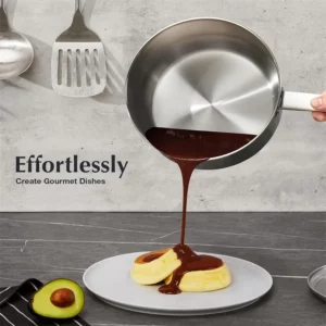KOCH SYSTEME CS 1QT & 2QT & 3QT Stainless Steel Stew Pot Set Sauce Pot Uncoated Cooking Pot with Lid Handle Induction Compatible - Image 6