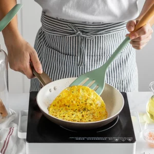 5Pcs Wooden Handle Non-stick Silicone Kitchen Utensils Kitchen Utensils Silicone Cooking Spatula Baking Storage Tool - Image 6