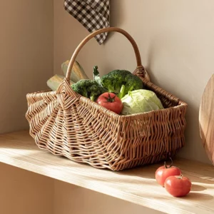 Japanese Simple Wicker Basket, Natural Woven Storage, Convenient HandleVersatile Scene Basket for Fruits and Bread, Home Organiz - Image 4
