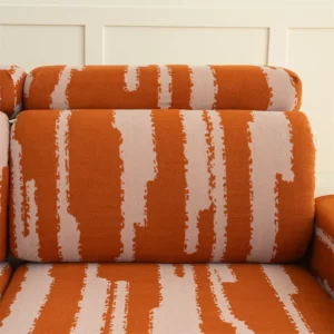 Stretch Polar Fleece Jacquard Sofa Cover Two-Color Geometric Lines Simple Style Sofa Cover Anti-Cat Scratch Skin-Friendly Soft Breathable Sofa Cover - Image 2