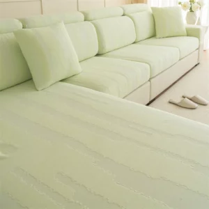 Stretch Polar Fleece Jacquard Sofa Cover Two-Color Geometric Lines Simple Style Sofa Cover Anti-Cat Scratch Skin-Friendly Soft Breathable Sofa Cover - Image 6
