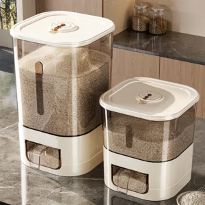 1pc Rice Bucket Household Sealed and Moisture-proof Flour Storage Bucket Rice Jar Storage Container Rice Box Flour - Image 4