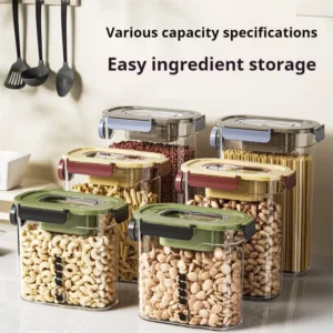 Efficiently Sealed Moisture-Proof and Mold Proof Sealed Storage Tank with Scale Cup, Capable of Storing Rice Kitchen Container - Image 1