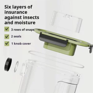Efficiently Sealed Moisture-Proof and Mold Proof Sealed Storage Tank with Scale Cup, Capable of Storing Rice Kitchen Container - Image 6