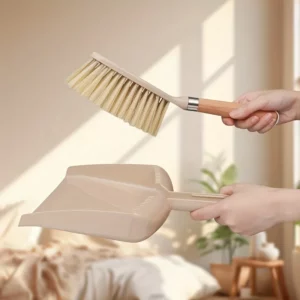 A set of small dustpan and wooden handle broom combination - suitable for cleaning sofas, tables, and small spaces - Image 3