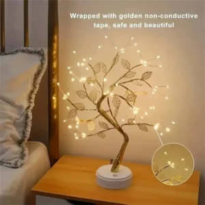 LED Rose Leaf Table Lamp USB Christmas Tree Fairy Light Night Lights Home DIY Party Wedding Bedroom Decoration Mother's Day Gift - Image 3