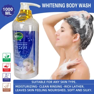Turmeric Milk Sugar Scrub Body Wash Deep Cleansing Moisturizing Brightening Skin Tone Fading Spots Anti-Aging 1000ml Skincare - Image 4